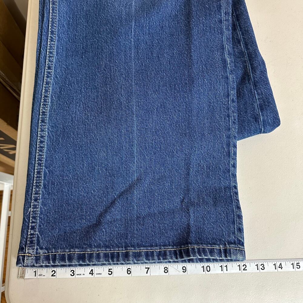 LOFT Wide Leg Jeans Womens 32/14 Blue High Rise Denim NWT Festival Baggy Indie - Picture 10 of 11